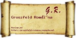 Groszfeld Romána névjegykártya
